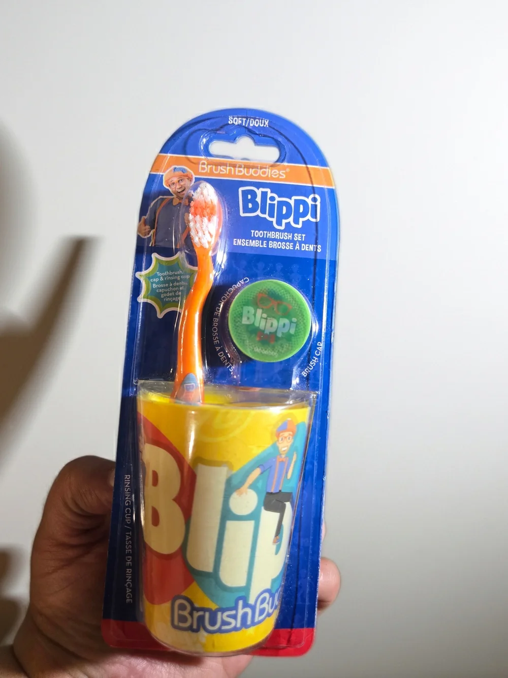 Blippi Kids Toothbrush Set in Orange and Yellow